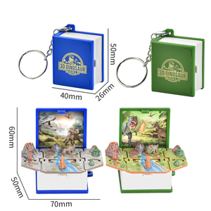 <span class=keywords><strong>Mini</strong></span> dinosauro promozionale per bambini 3D World Popping libro pieghevole apprendimento giocattoli Pop-Up con portachiavi per bambini - Product Image 5