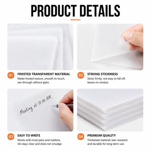 Notas Adhesivas Transparentes de PET Esmerilado, Hojas de Notas Autoadhesivas Impresas Personalizadas para Oficina, Escuela y Organización Diaria - Product Image 2