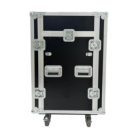 Flight case OEM/ODM de haute qualité 14U+2U pour table de mixage DJ et amplificateur, avec dessus incliné 10U, finition bleu zinc, étanche IP67, protection robuste