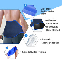 Grand enveloppement lombaire réutilisable en gel froid pour le soulagement de la sciatique et de la douleur lombaire, 13,4 x 11 po, enveloppement lombaire mains libres pour hommes et femmes