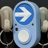 Porte-clés anti-stress en forme de bouton de signalisation de passage piéton, bouton de feux de circulation, jouet clicker anti-stress, pendentif portable, cadeau