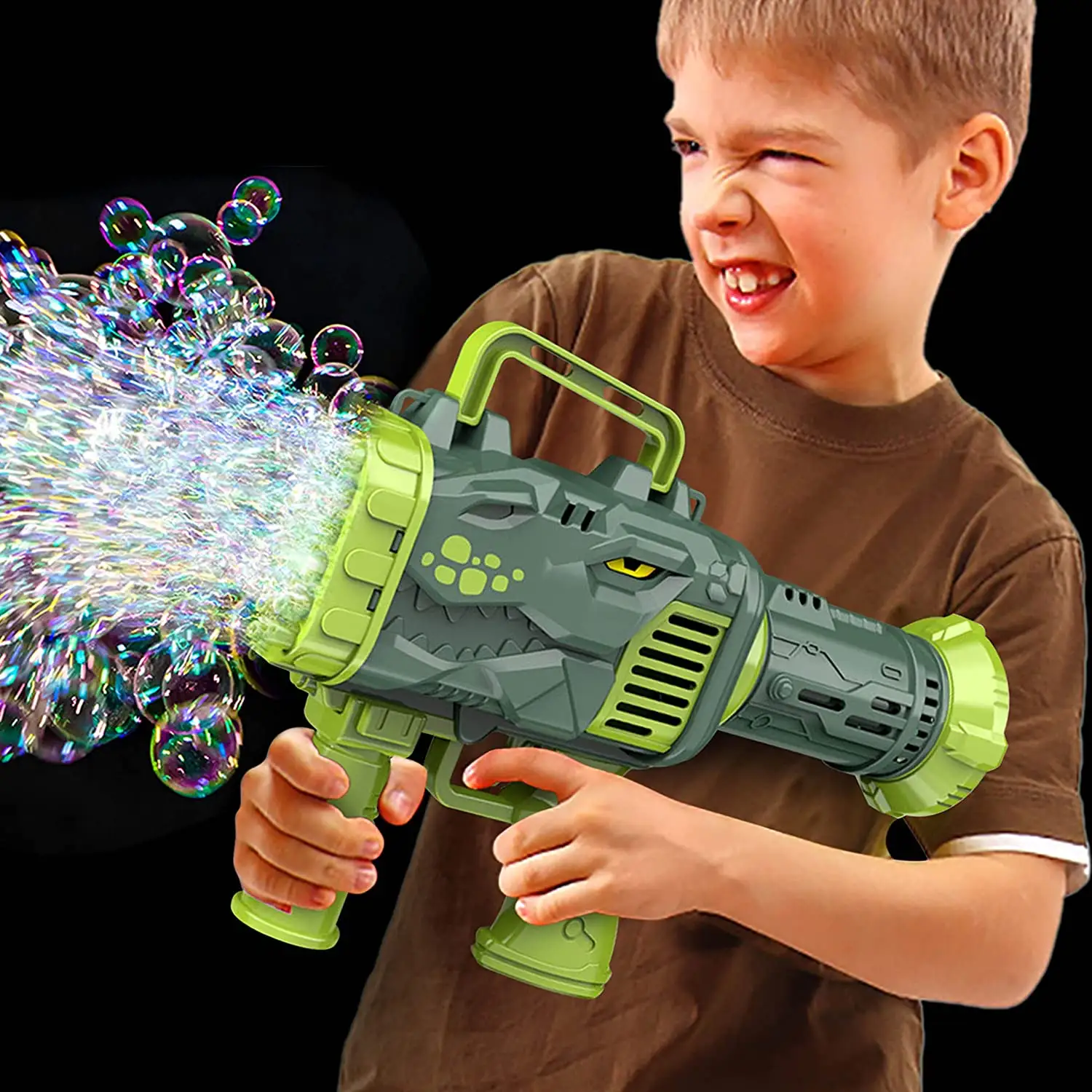 Dinosaur Bubble Machine Gun 32 Holes automatic Bubble Machine gun toy Funny Electric toys