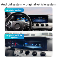 Double écran pour Mercedes-Benz Classe E W213 Android14 Système double 1920*720 Snapdragon 685 CarPlay sans fil Tableau de bord + Navigation