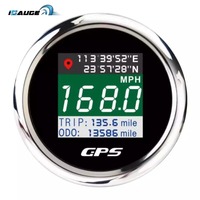 52Mm Plat Muka Putih IP67 Tahan Air Tahan Karat Krom RIM GPS Sensor 12V 24V Laut TFT Odometer Speedometer