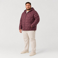 Chaqueta Acolchada de Plumón para Hombre, con Capucha, Cierre Completo, Bolsillos con Cordones, para Invierno, Tallas Grandes y Extra Grandes, 6XL 7XL