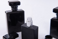 Luxe Clair et Noir 30ml 50ml 100ml Parfum Bouteille En Verre Carré Mat Givré Parfum Bouteille En Verre pour Cosmétiques