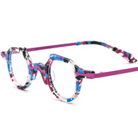 24 lunettes optiques en alliage d'acétate monture hommes Vintage Prescription femmes rétro myopie acétate lunettes