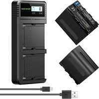 NW-F970 Pengisi Daya Cepat USB Ganda 2 Paket Baterai Li-Ion 9V Isi Ulang untuk F960/F950/F770/F750/F570/F550 6600mAh Baterai Pengganti