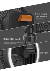 Ventilador de mesa moderno para acampar al aire libre, tienda de escritorio para el hogar, luz de techo con trípode, nuevo tipo de luz LED, ventilador moderno para oficina en casa - Product Image 3
