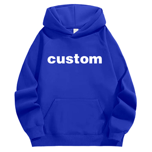 Sweat à capuche surdimensionné pour homme en coton lourd avec logo personnalisé impression 3D style décontracté sans ficelle graphique - Product Image 4