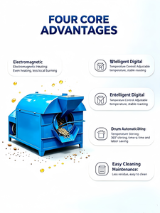 เครื่องอบโรลเลอร์อัตโนมัติแบบใช้ความร้อนแม่เหล็กไฟฟ้า, อุปกรณ์อบอเนกประสงค์เชิงพาณิชย์สำหรับเกาลัดและวอลนัท - Product Image 3