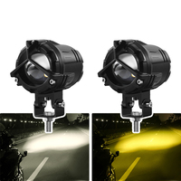 Feux de brouillard LED bicolores pour moto, 60W 6000Lm, projecteurs LED, feux auxiliaires pour voiture, accessoires de phares
