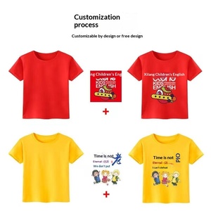 T-shirts d'été décontractés pour enfants 180g, manches courtes, garçon et fille, logo personnalisé, col rond, t-shirts en tricot uni - Product Image 4