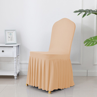Housse de chaise en spandex premium épaissie avec jupe à volants, housse de siège universelle extensible plissée pour mariage, banquet, hôtel, fête
