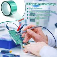 Ruban de masquage en polyester vert haute température, ruban résistant à la chaleur en PET, ruban adhésif en silicone pour la fabrication électronique de circuits imprimés