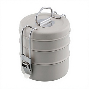 Eco Friendly BPA Free Stainless Steel Triple Tier 3 Compartments Cylinder Durable Portable Detachable Design 1-3L Capacity Food - Product Image 2