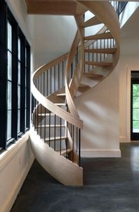 Scala a chiocciola moderna per interni in acciaio inossidabile e legno, design fai-da-te per villa - Product Image 2