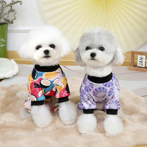 בגדי חיות מחמד 25 אביב קיץ קל משקל הדפס מצויר מכנסיים ארבע רגליים תואם רצועה בגדי כלבים לכלבים קטנים ובינוניים - Product Image 6