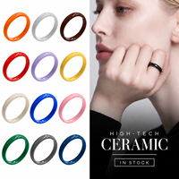 Bague en céramique haute technologie bombée de 4 mm, finition polie, minimaliste, unisexe, bijoux en gros, Adi Jewelry