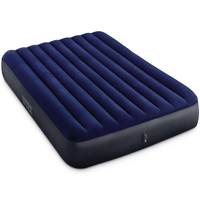 INTEX 64765 Dura-Beam Classic Downy Luftmatratze Queen für 2 Personen - Mit Handpumpe und 2 Gratis-Kissen - 152cmX203cmX25cm