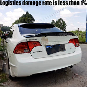 Aileron arrière noir brillant pour Honda Civic 2006 - 2011 Type R, becquet de coffre, style ducktail - Product Image 2