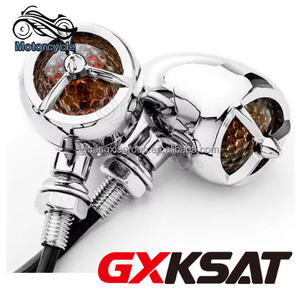 GXKSAT 2 uds señales de giro cromadas para motocicleta Warplane hélice <span class=keywords><strong>Victory</strong></span> Hammer 8-Ball Turning Light Winker - Product Image 4