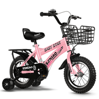 Vélo Enfant Acier 12 Vitesses à Freins, Roues en Plastique et Stabilisateurs, Idéal 4 Ans, Nouveauté 2022 - Meilleure Vente