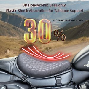 Cojín de Asiento de Motocicleta de Gel con Diseño de Panal de Abeja 3D, Material TPE, Absorción de Impactos, Soporte para Coxis, Ajuste Universal - Product Image 1