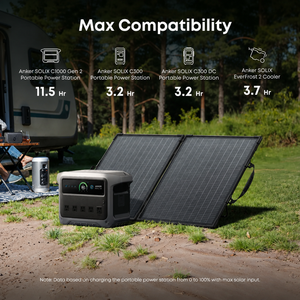 Anker SOLIX PS100 Dual-Sided 100W Portable <b>Solar</b> <b>Panel</b> <b>Foldable</b> IP68 Waterproof XT60 Output for RV Boondocking - Product Image 3