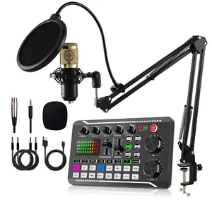 2024 novidade em promoção com placa de som F998 certificada bm800 cantilever microfone condensador microfone Bluetooth acompanhamento podcasting