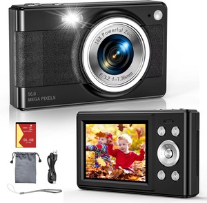 Nouvel appareil photo numérique 2026 56MP FHD <span class=keywords><strong>1080P</strong></span> avec capteur CMOS, zoom 16x, anti-tremblement, détection de visage, capture de sourire et écran IPS <span class=keywords><strong>HD</strong></span> 2,8 pouces pour enfants - Product Image 1