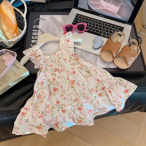 Robe sans manches pour filles, motif floral personnalisé, en soie de lait, traitement doux, nouvelle collection été 2026, vêtements pour enfants, vente en gros - Product Image 3