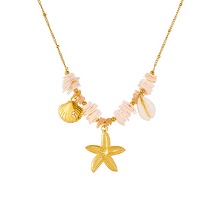 Starfish And Seashell Necklace Zinc Alloy Pendant Beach Vacation Jewelry For Women Party Clavicle Chain - Product Image 5