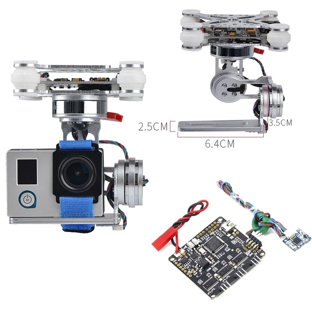 3-Axis Brushless Gimbal Camera Mount & 32bit Storm32 Controller Broad for Gopro3/Gopro4/SJ4000/Xiaoyi FPV Camera