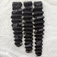 Lots de Cheveux Bouclés Bruts Vierges Birmans en Gros, 100% Non Traités, Double Trame, Tissage Bouclé Profond, Pointes Épaisses, Extensions de Cheveux Humains
