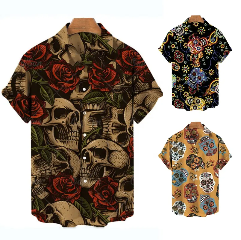 2023 Summer Mans Linen Beach Hawaiian Beach Vacation Shirt Camisas Para Hombr De Hombre Short Sleeve Men Print Shirt