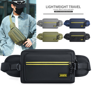 JINGPIN Men's Chest Bag Oxford Cloth Waterproof Outdoor Running Waist Bag Multi Functional Phone Belt Large Capacity - Product Image 4