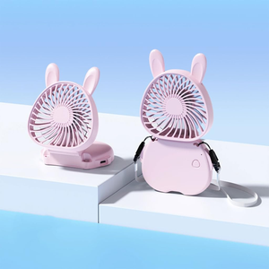 New Neck Hanging <b>Foldable</b> Fan USB Adjustable Rechargeable Cooling Fan with <b>Mirror</b> - Product Image 3