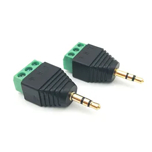 3.5mm TRS Stereo nam cắm để 3-cực vít khối solderless sửa chữa Adapter cho AUX IR cáp mở rộng