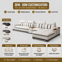 Canapé d'angle électrique moderne en cuir véritable beige avec appui-tête réglable, console et rangement, écologique, trois places