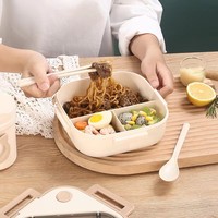 Boîte à lunch portable en plastique à un seul niveau, coins arrondis, capacité 1-3L, pour la conservation des aliments frais, idéale pour les enfants à l'école, les fruits et les collations