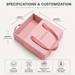 Boîte à tiroir personnalisée avec gaufrage et estampage à chaud du logo, boîte en <span class=keywords><strong>carton</strong></span> coulissante de style allumettes, boîte rigide en papier pour emballage cadeau - Product Image 3
