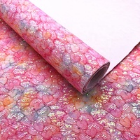 BY6233 Floral dentelle maille tissu gros paillettes Faux cuir pour cheveux arcs sacs sac à main chaussures boucles d'oreilles artisanat pour rideaux canapés