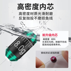 Ameyxgs Plomb de pêche 8,0 g en alliage de tungstène haute densité durable pour la pêche en mer - Product Image 1