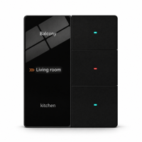 Interrupteur mural OLED intelligent avec application et commande vocale pour Alexa Google Home, avec minuterie et protection contre les surcharges, en panneau de verre PC, CE RoHS