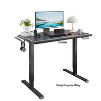 Bureau debout électrique moderne à hauteur réglable, moteur simple, deux niveaux, structure métallique, plateau en bois modulaire extensible, 120 kg