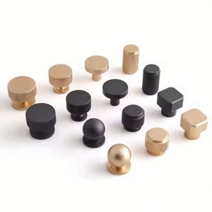 Juego de tiradores y pomos modernos de aluminio moleteado para gabinetes de cocina, cómodas, armarios, dormitorios y cajones de villa - Product Image 1