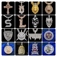 Collier Pendentif Personnalisé Los Dos Iced Out en Moissanite, Argent Sterling 925, Diamant VVS, Bijou Statement Hip Hop pour Rappeur