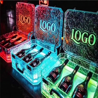 Support de Bouteille de Vin LED en Acrylique Réutilisable avec Logo Personnalisé pour Boîte de Nuit VIP – Présentoir Portable et Durable pour Bar