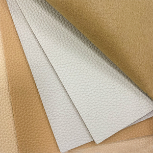 Tissu en cuir PVC personnalisé avec support en tissu, grain de cuir litchi gaufré, imperméable pour canapé, chaise, sellerie automobile - Product Image 4